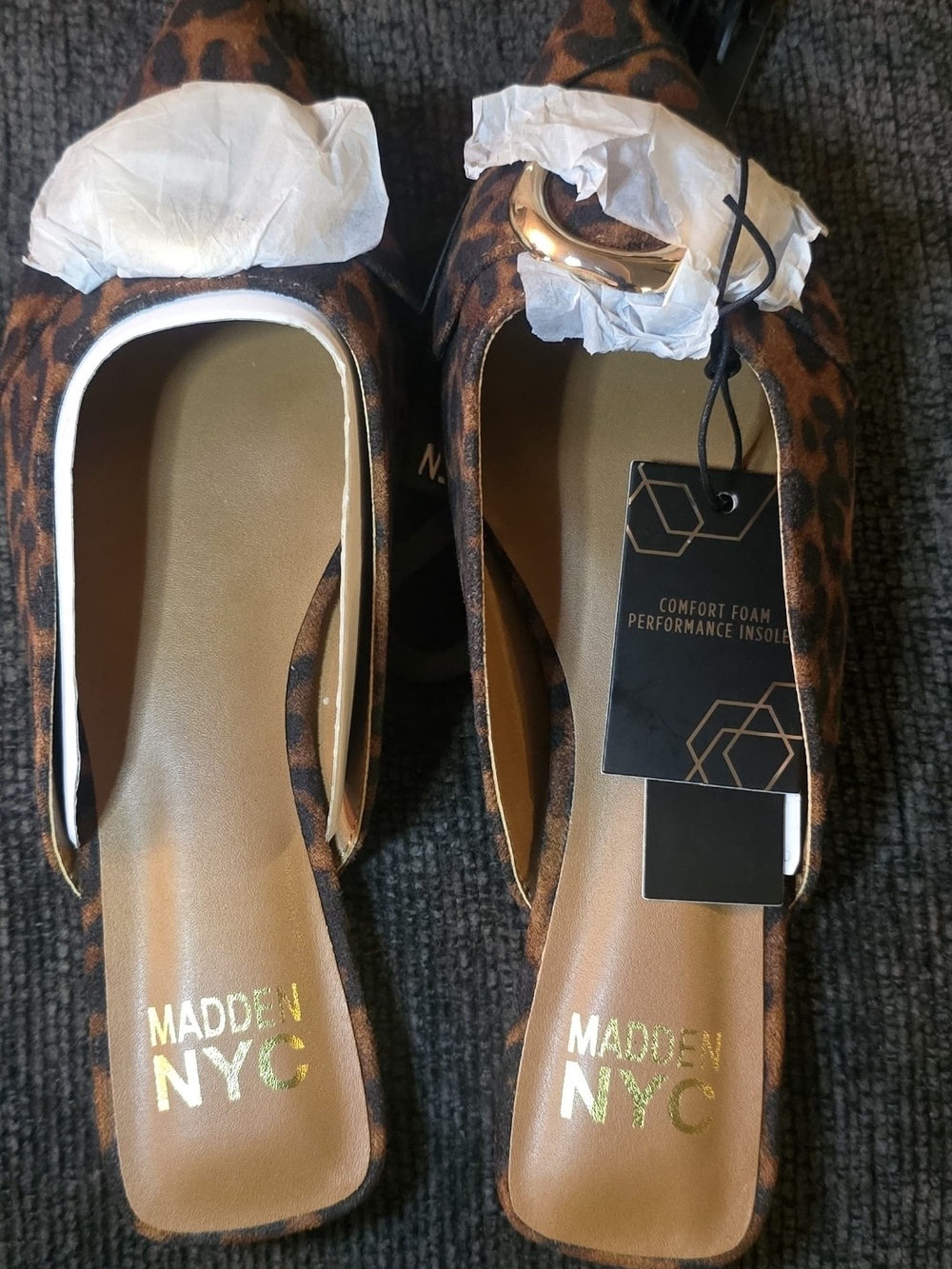 Madden NYC Leopard Print Pointed Toe Mules - Brown SIZE 7 - Picture 5 of 5